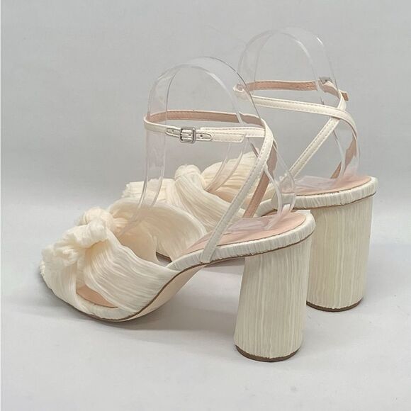 Loeffler Randall Camellia Pearl Pleated Bow Heel Sandals size 8.5 - Picture 6 of 12